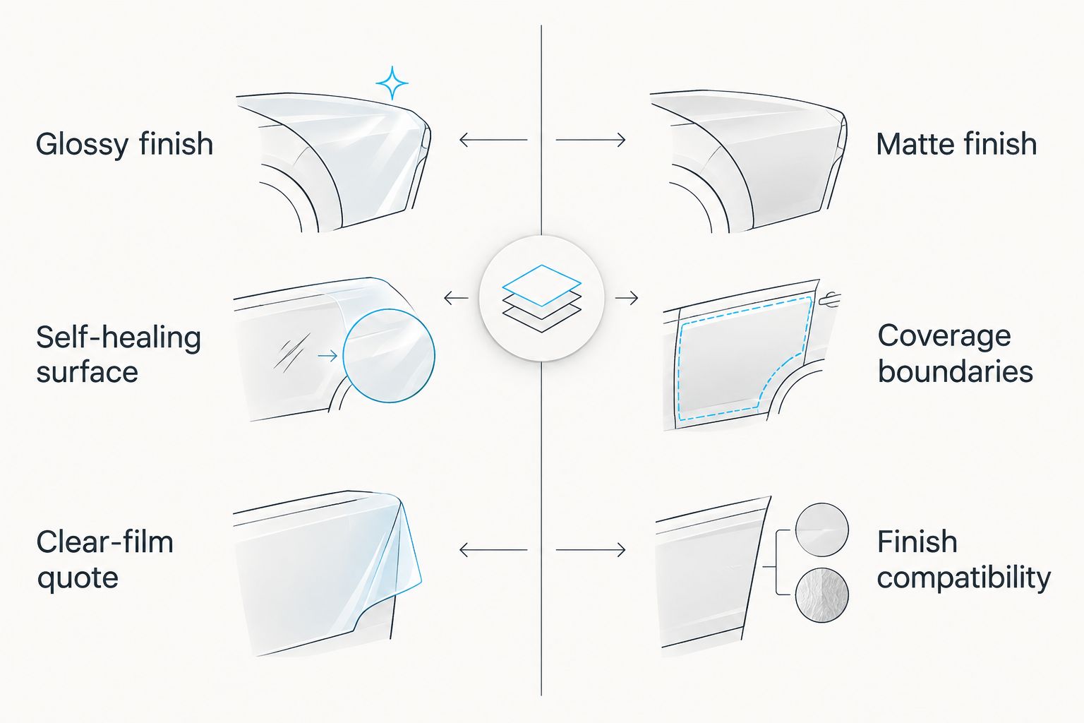 Comparison of glossy and matte paint protection film decisions
