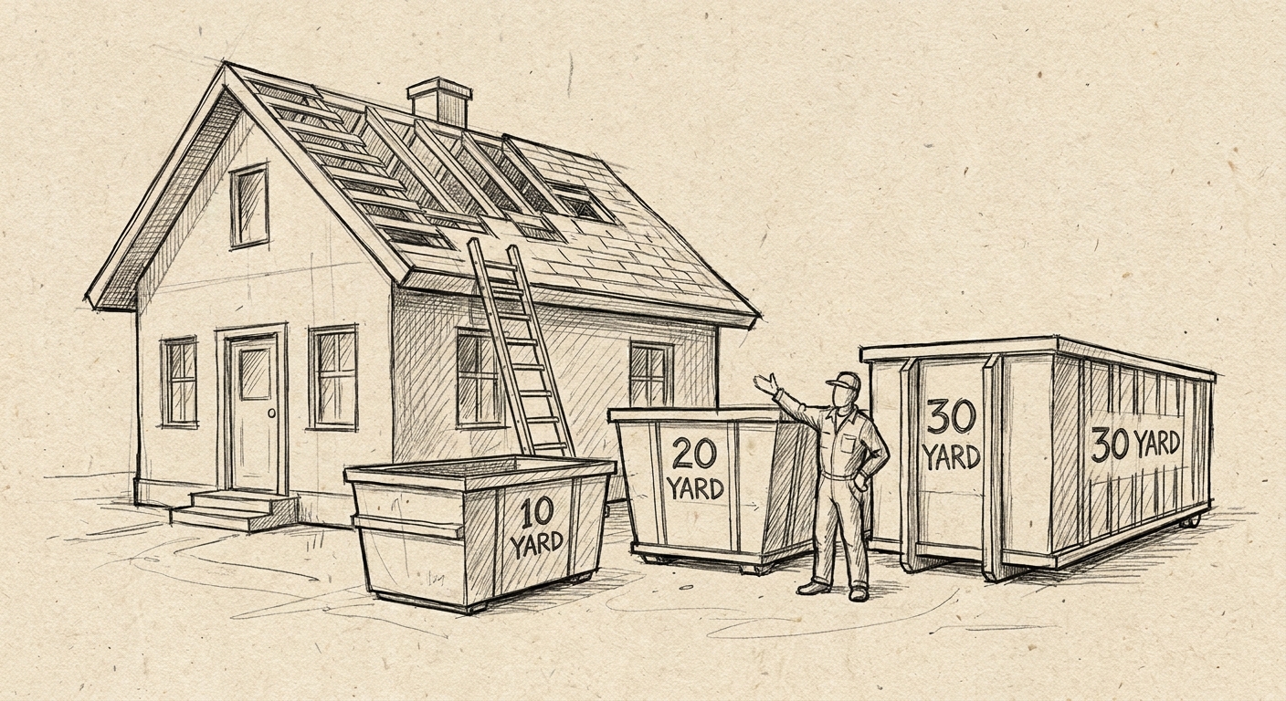 Best dumpster size for a roof replacement