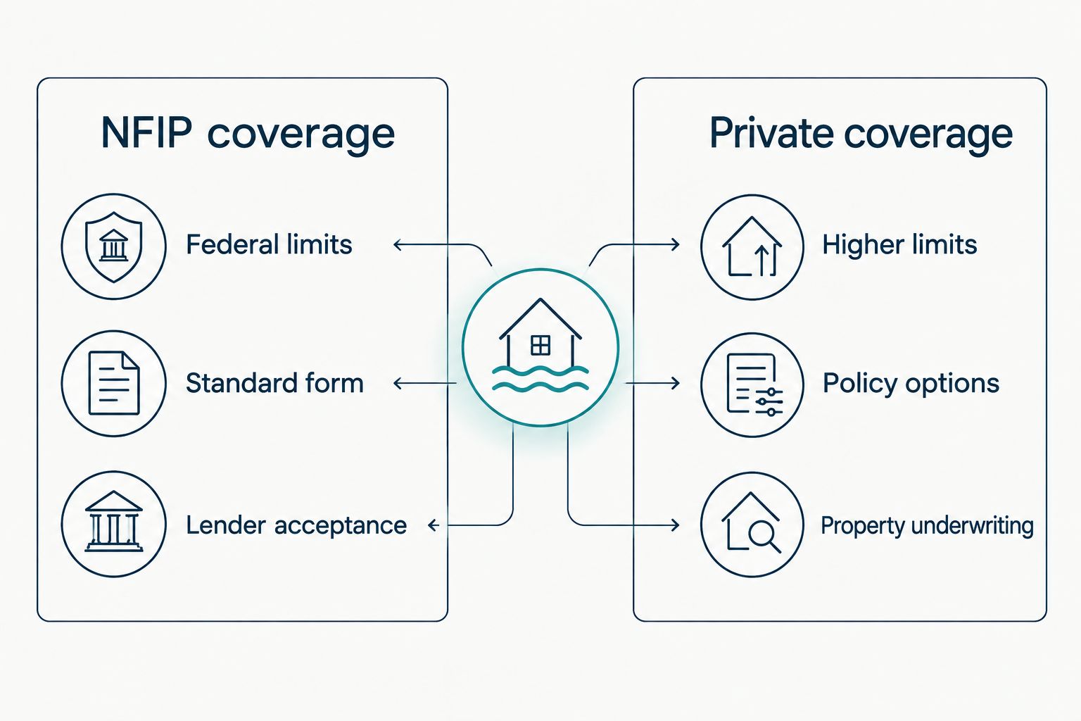 Comparison of NFIP and private flood insurance features