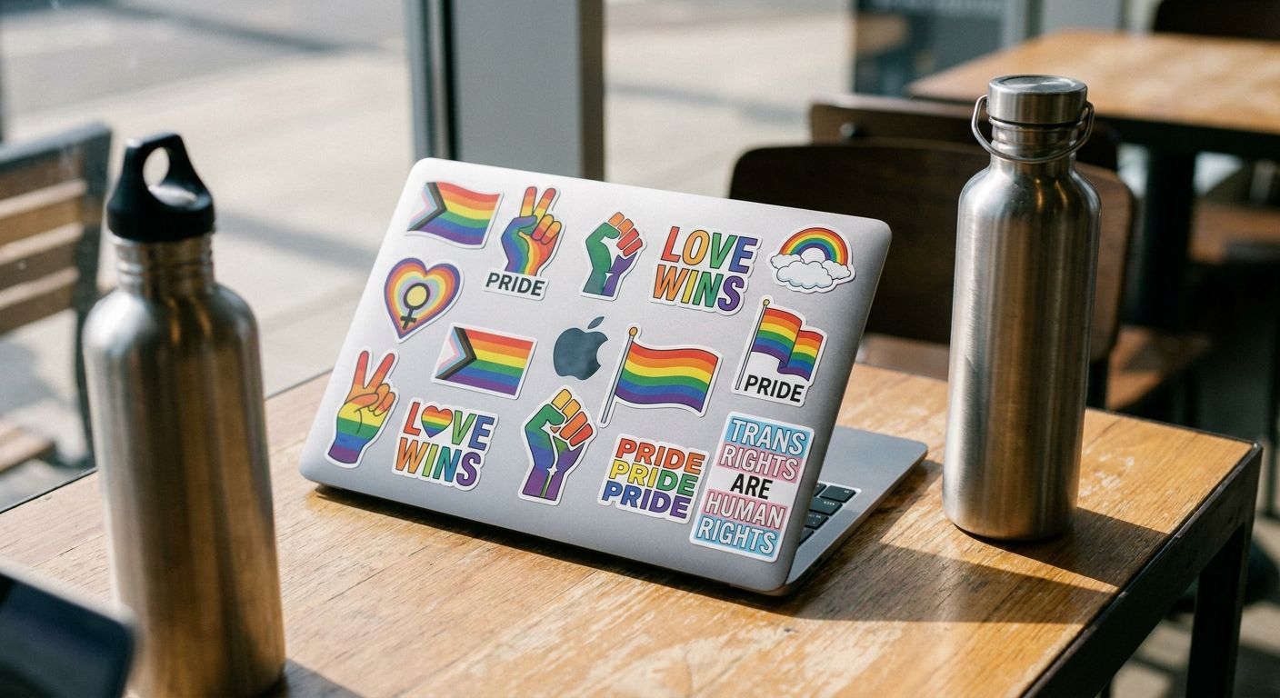 Pride stickers for laptops and water bottles