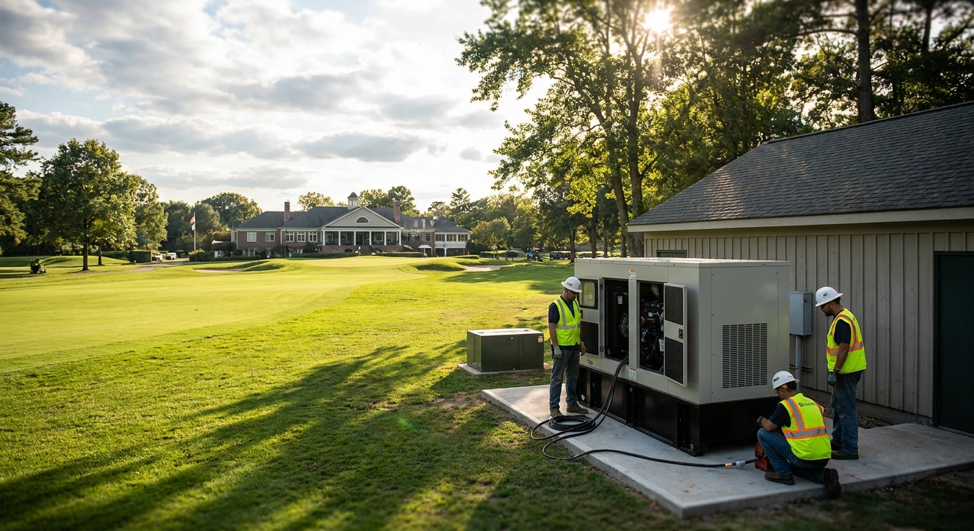 Generator installation for golf courses and country clubs