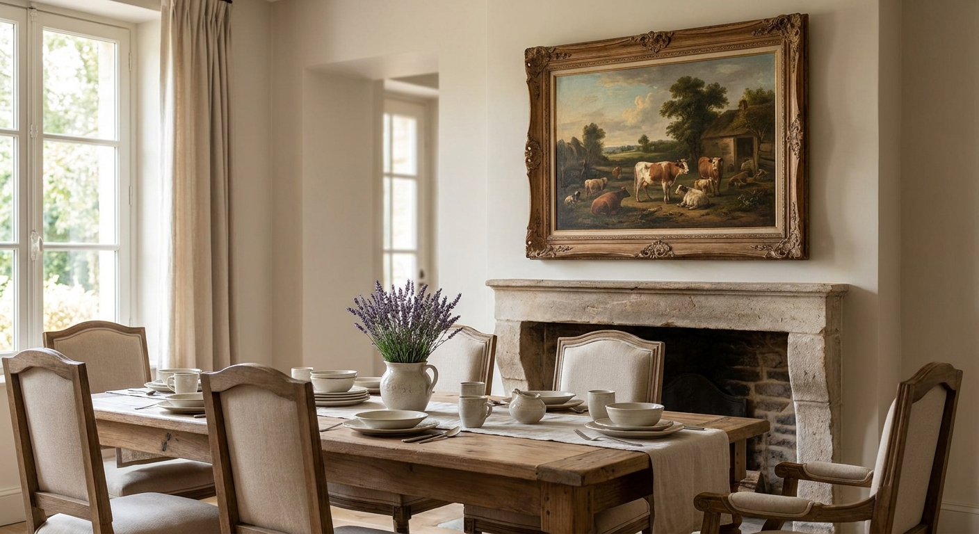 French provincial wall art for classic dining rooms