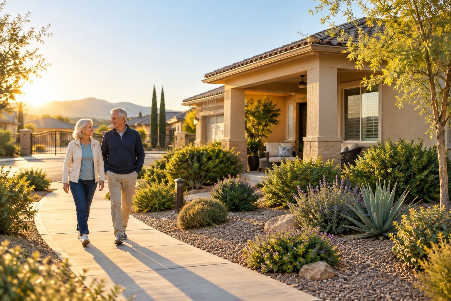 Single-story home in a gated Sacramento-area 55+ community