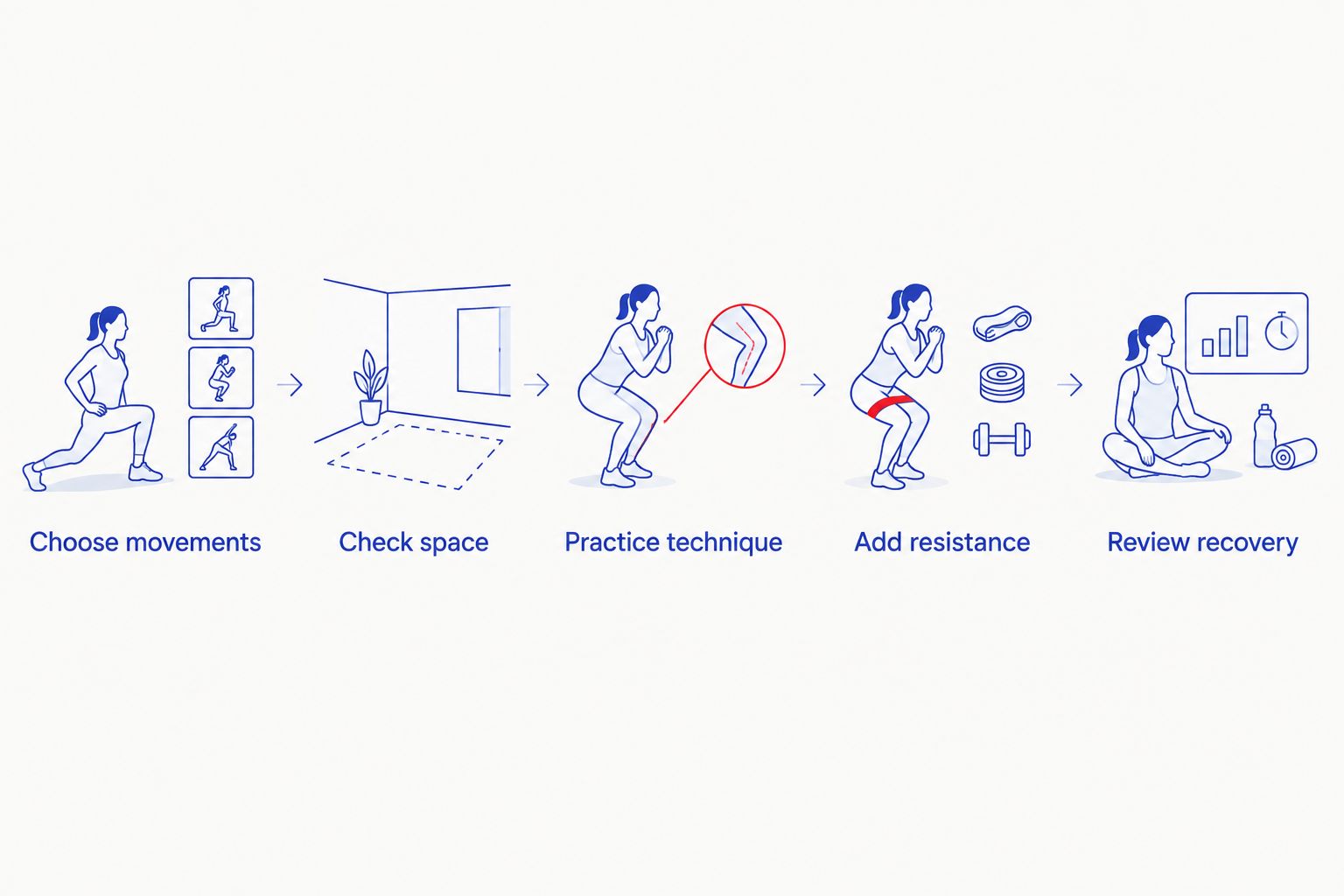 Five steps for building a home exercise routine before adding more equipment
