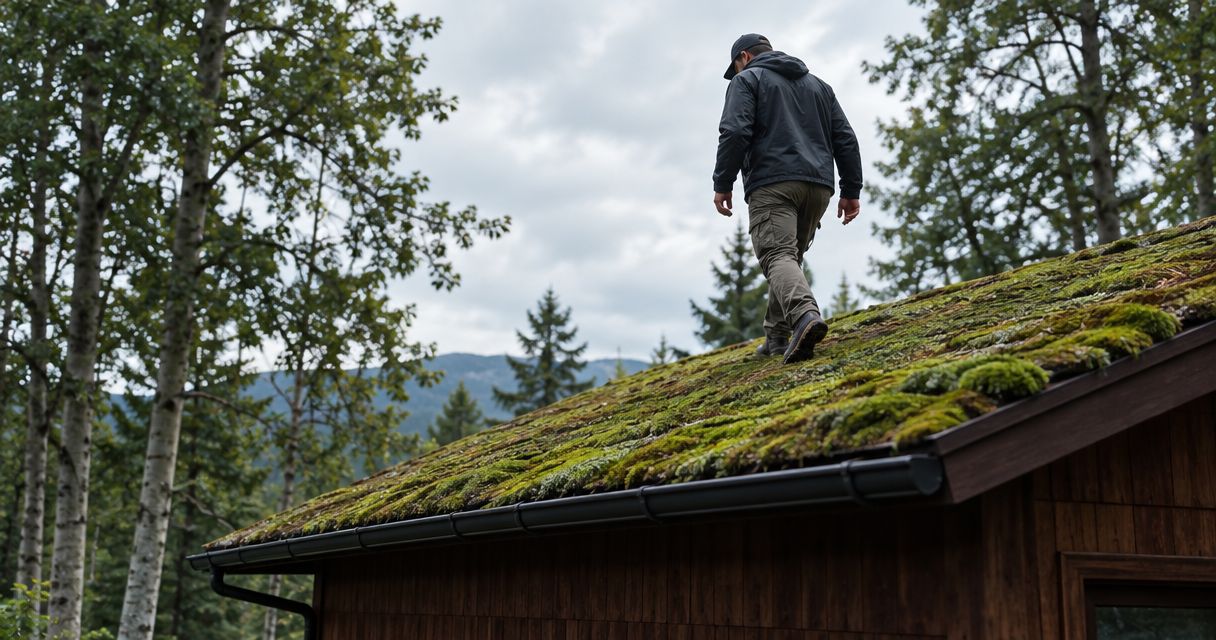 Is it safe to walk on a mossy roof?