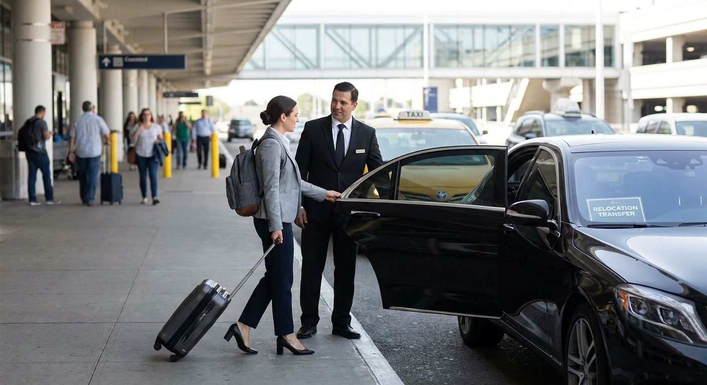 Airport transfer program for employee relocation moves