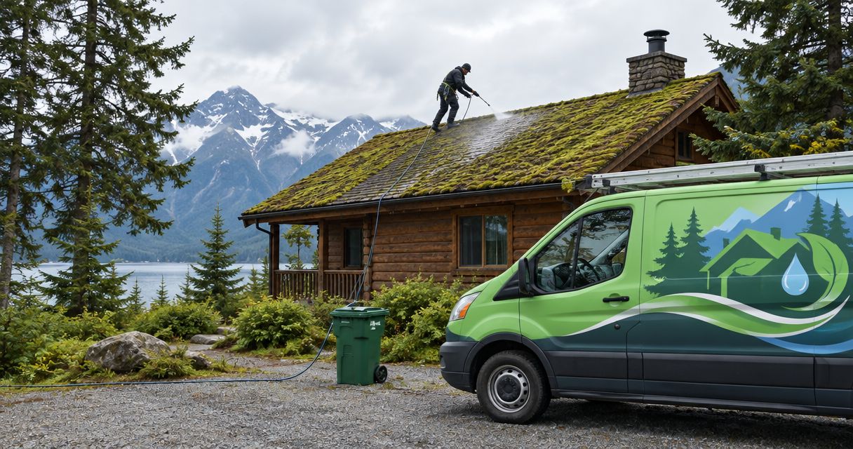 Moss removal for Willow, Alaska cabin owners