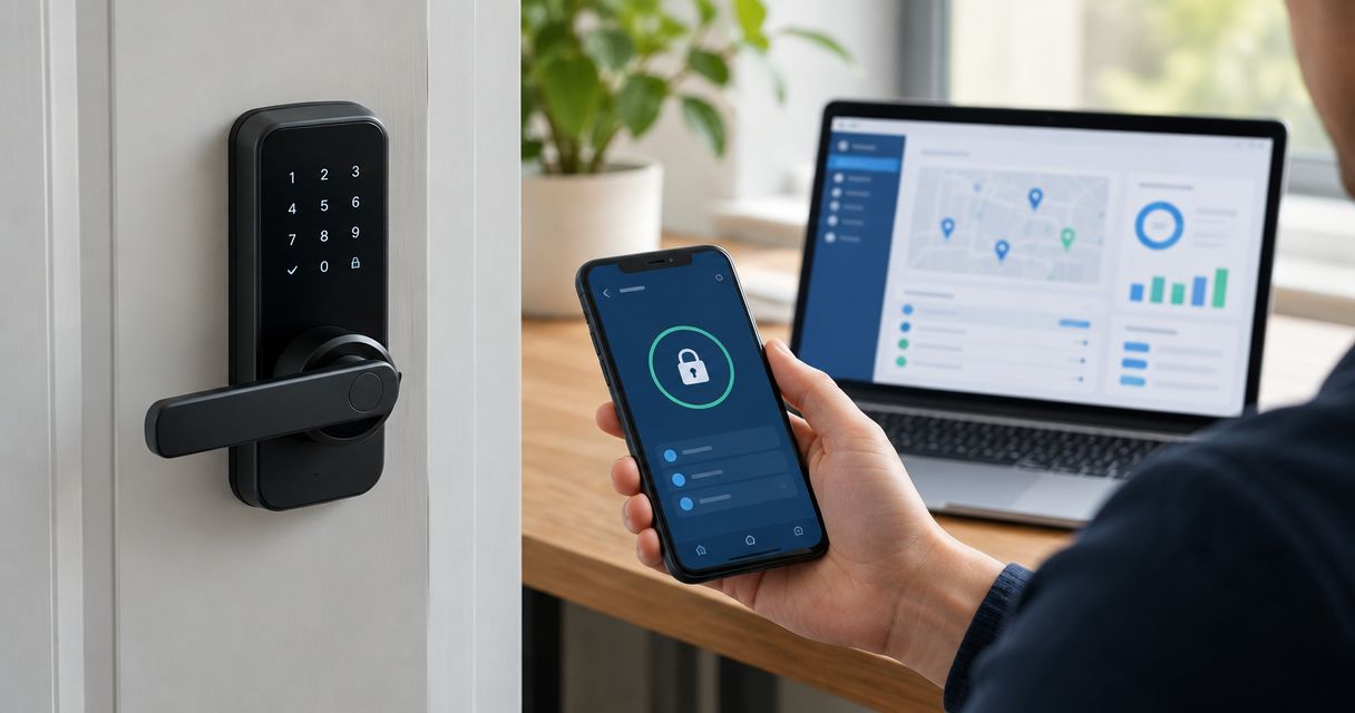 How to connect a keypad lock to a property management dashboard