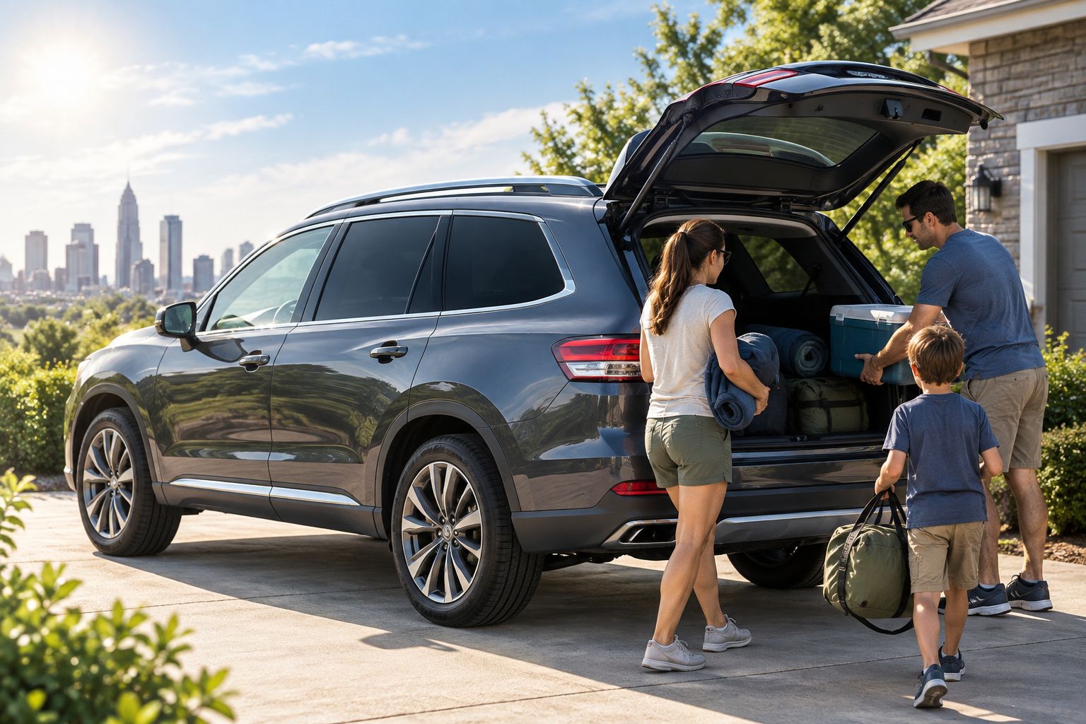 SUV with dark rear window tint and lighter front glass