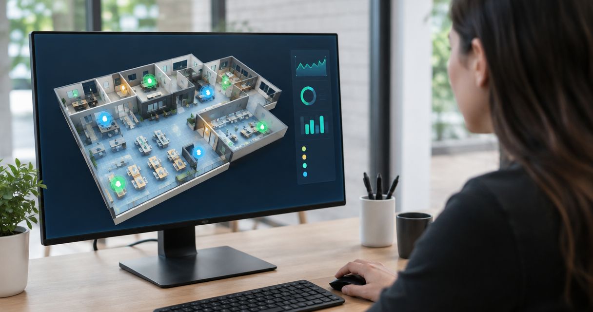 Can a digital twin show live sensor data on a 3d floor plan?