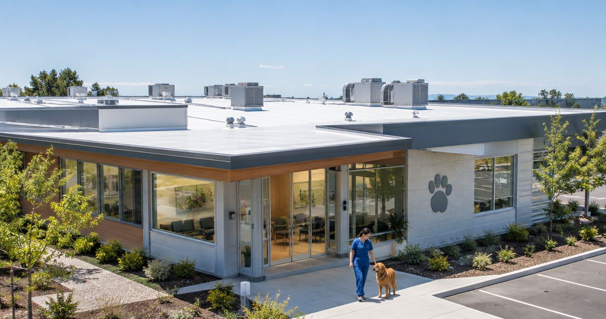 Commercial roofing for veterinary clinics and animal hospitals