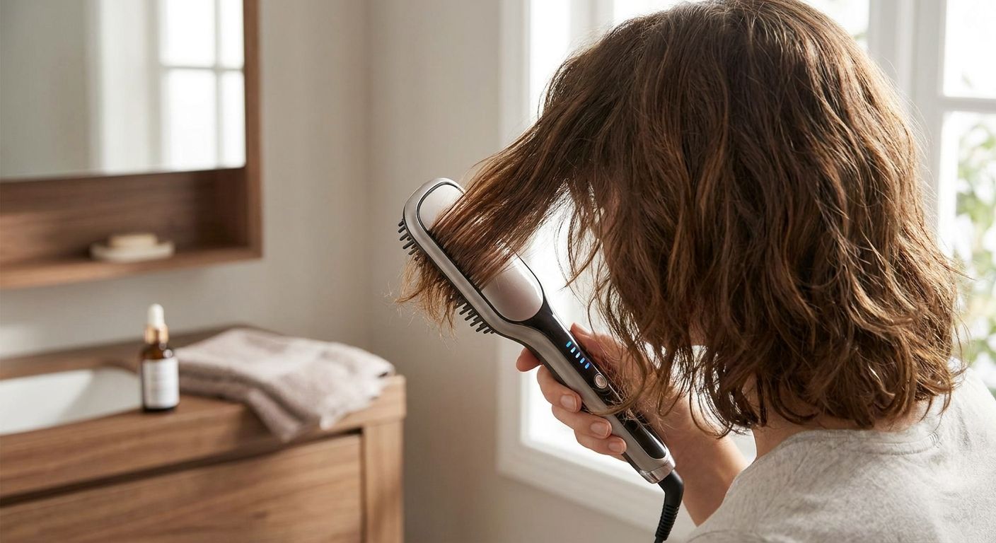 How to straighten short hair with a heated brush