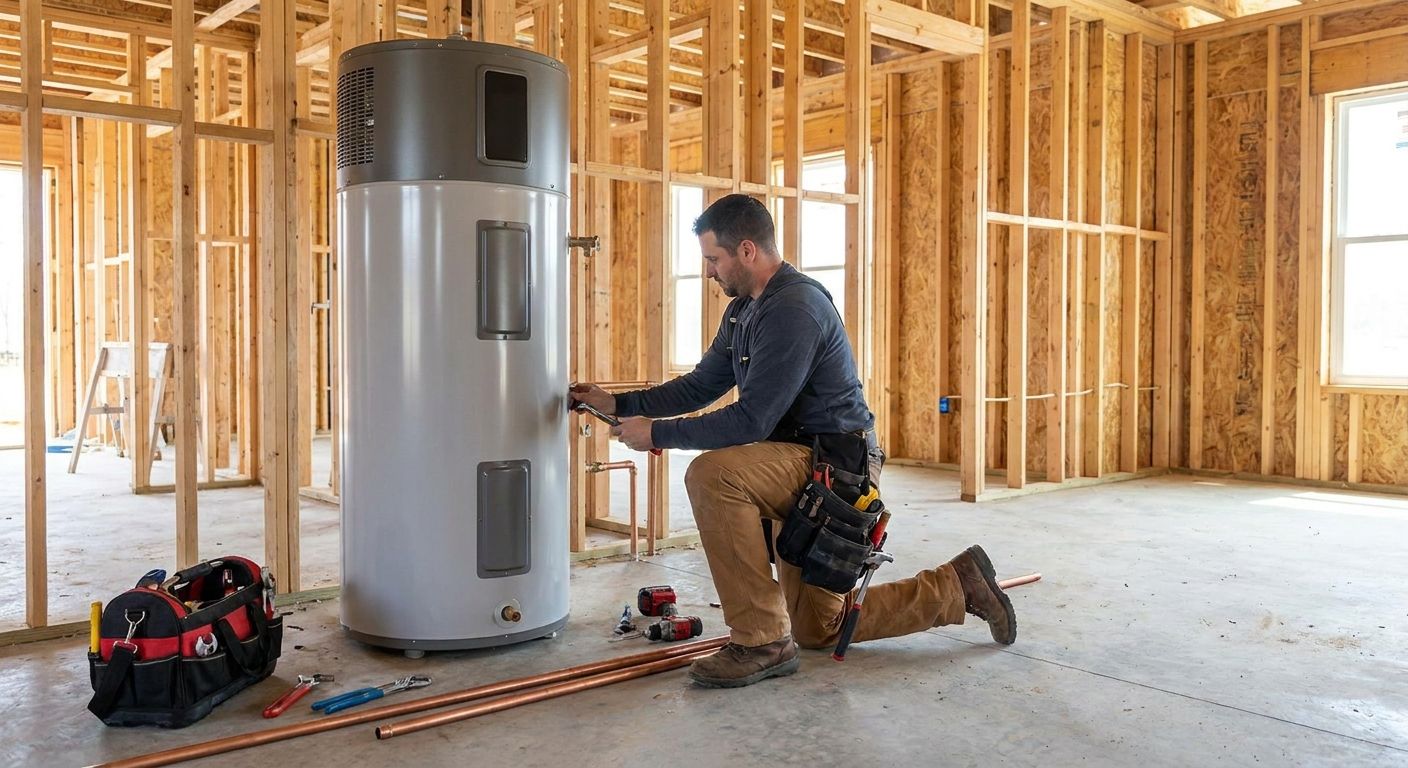 Water heater installation for new home construction