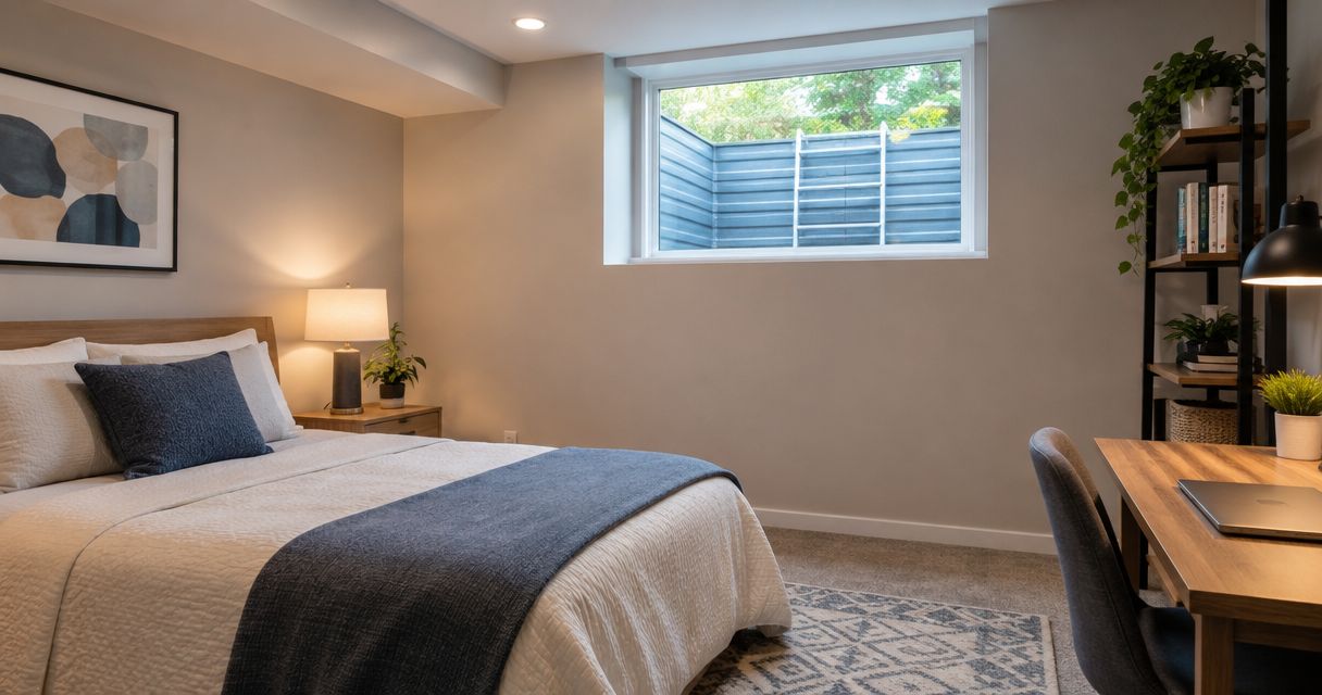 Is an egress window required for a legal basement bedroom in Iowa?