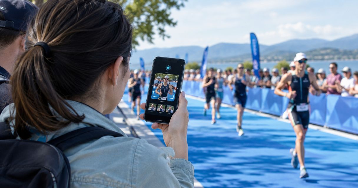 Face recognition photo finder for triathlon spectators
