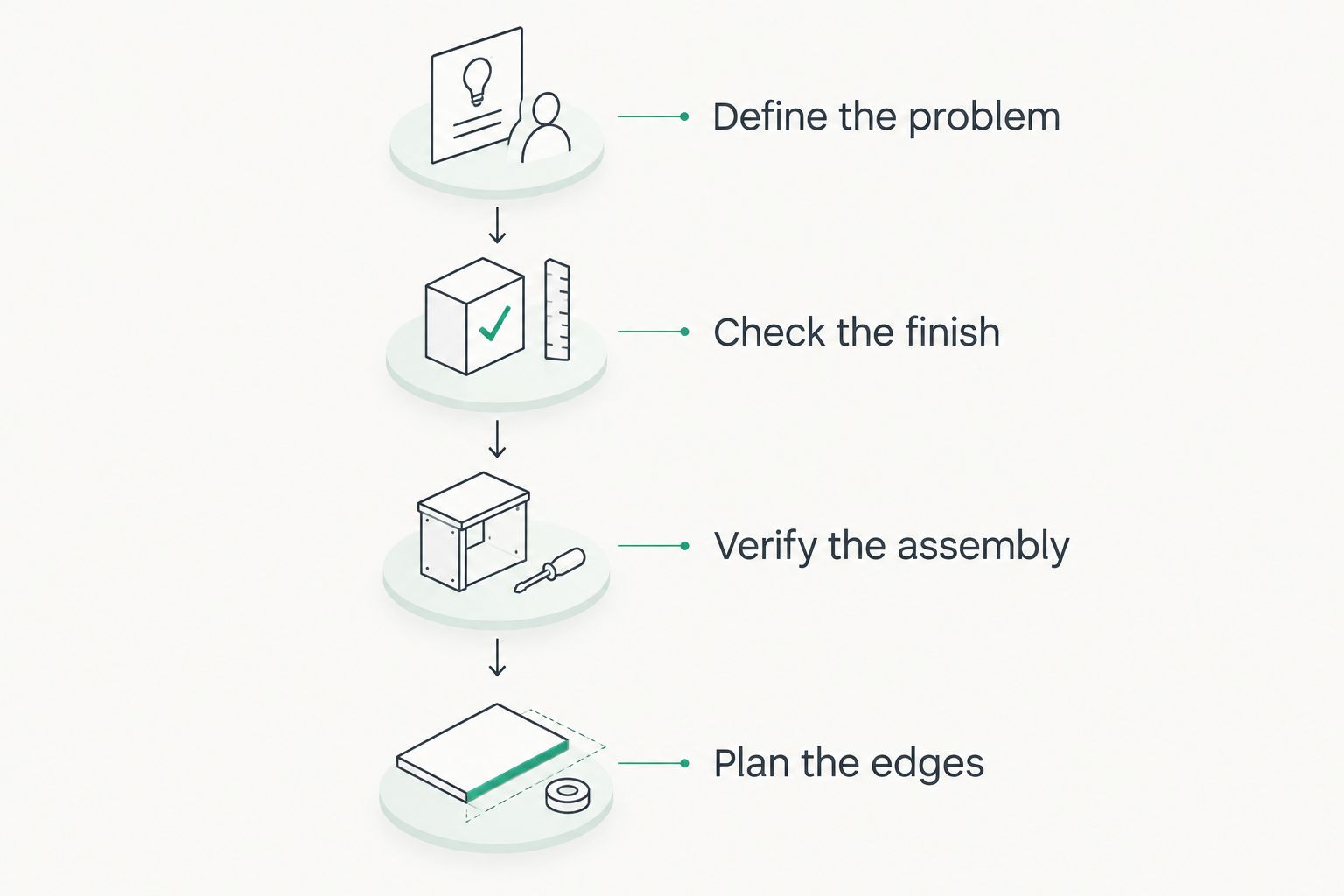 Four checks for choosing wall panels, from defining the problem to planning the edges