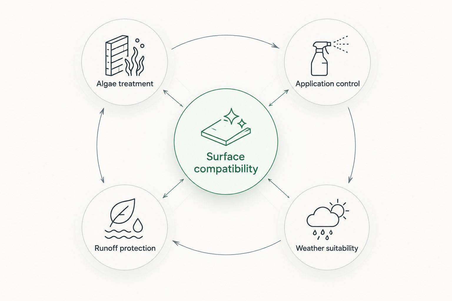 Siding cleaner selection criteria centered on surface compatibility