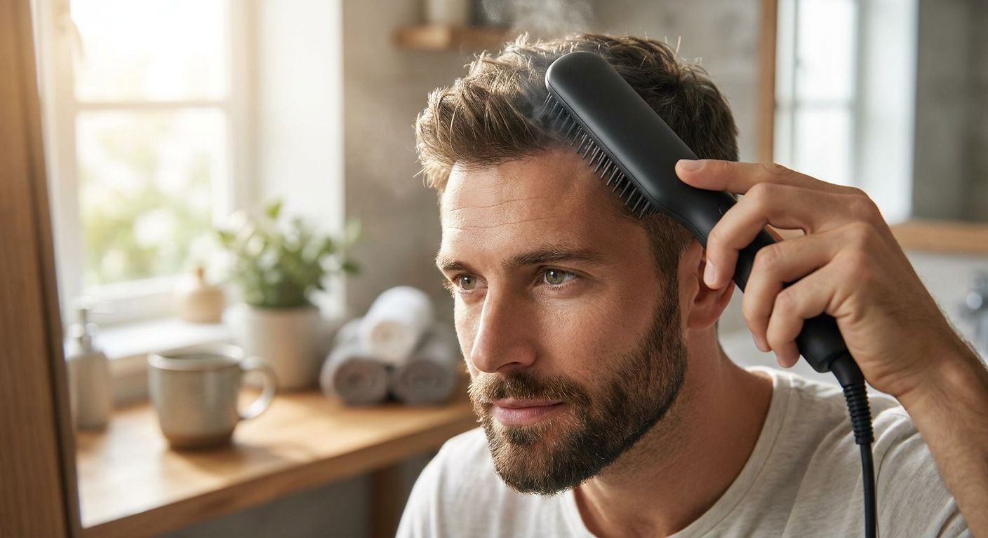 Hair straightening comb for men
