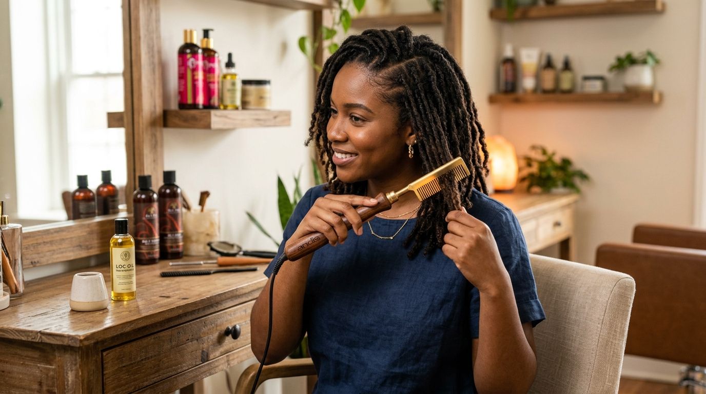 Hot comb for locs and twist maintenance