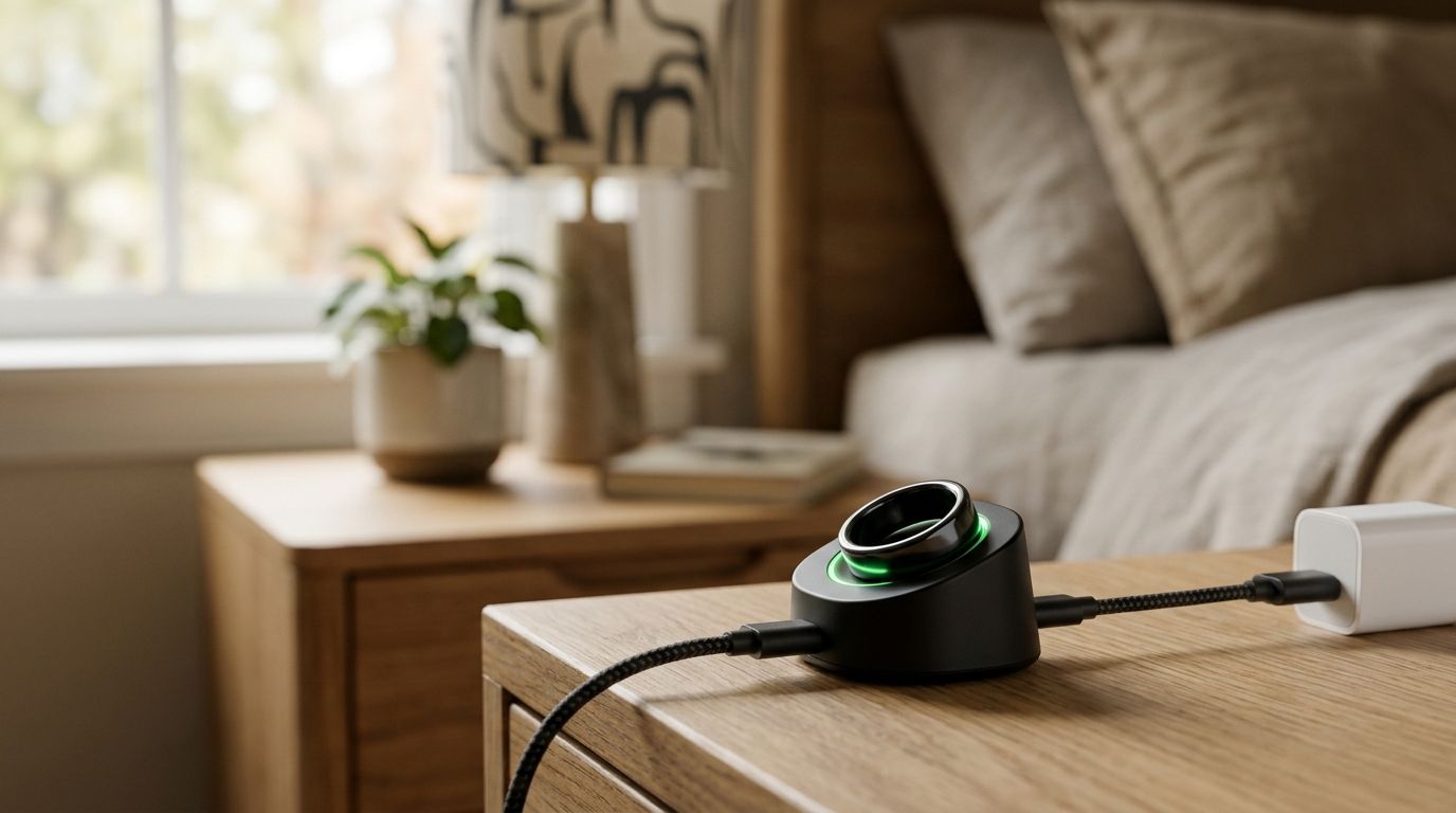 How do you charge a screenless smart ring?