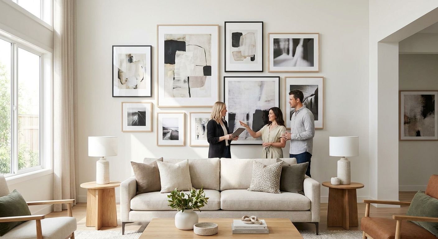 Wall art for interior design showrooms and display homes