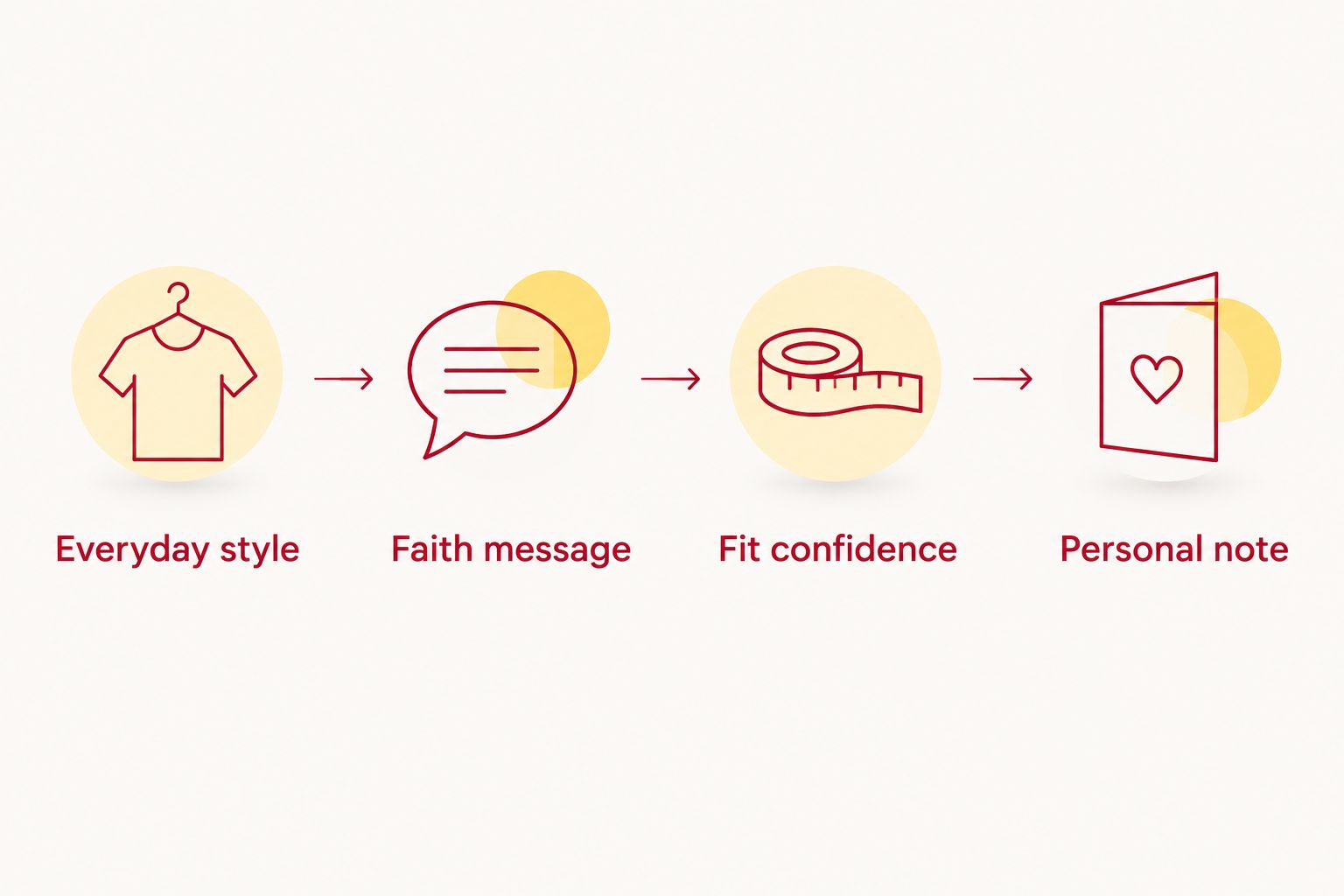 Four gift-selection checks: everyday style, faith message, fit confidence, and personal note.