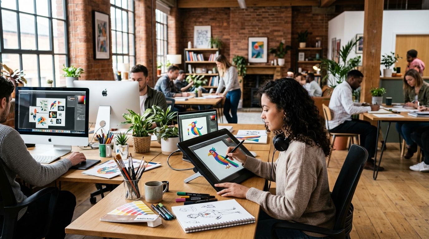 Coworking space for freelance graphic designers and illustrators