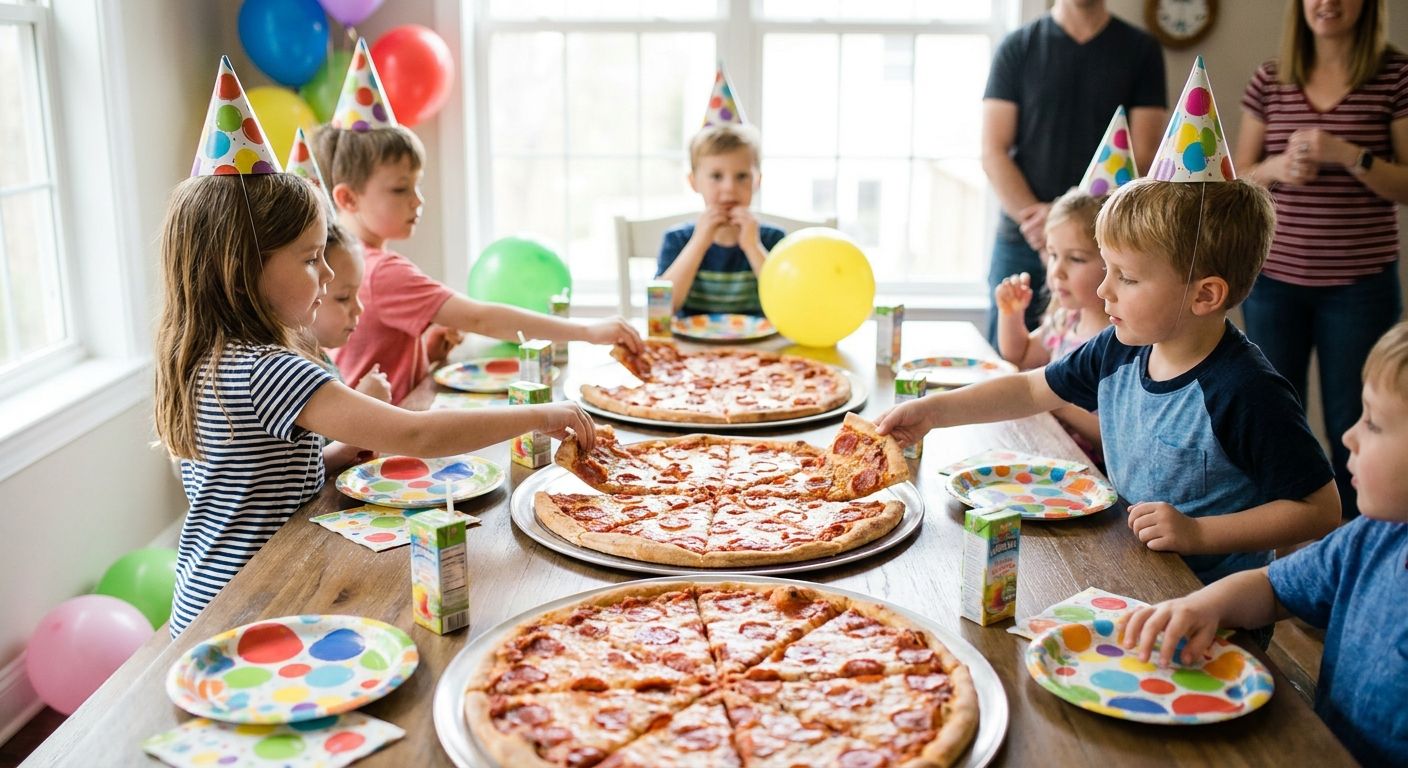 New York-style pizza for kids' birthday parties
