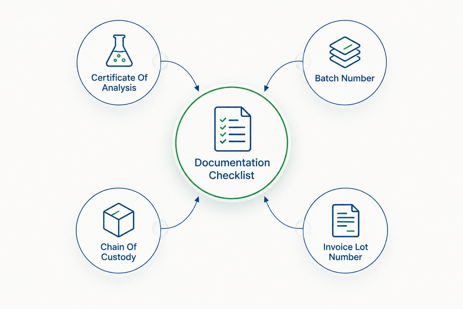 Diagram of documentation checklist for grad student peptide orders