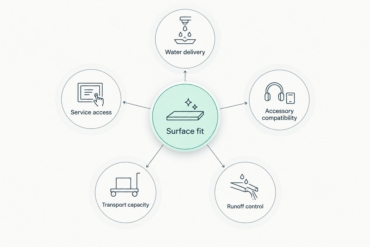 Equipment selection criteria centered on surface fit with five supporting requirements