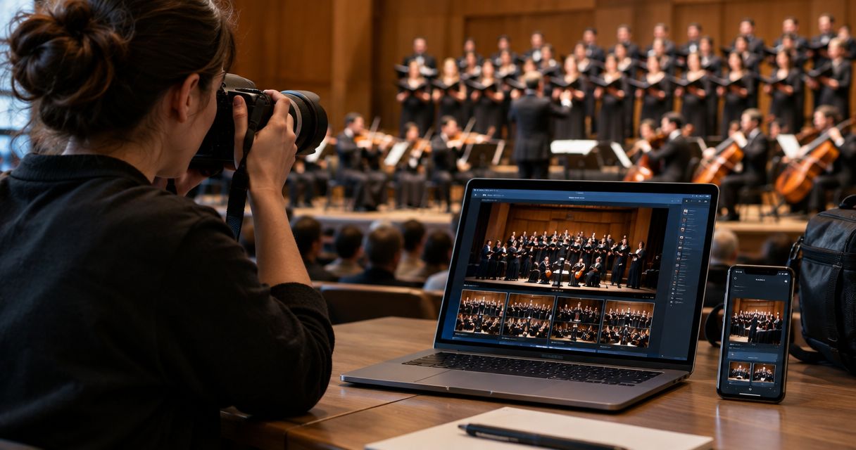 Photo selling platform for orchestra and choir concert photographers