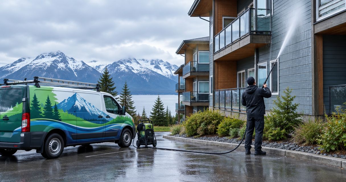 Exterior cleaning for Alaska condominium complexes