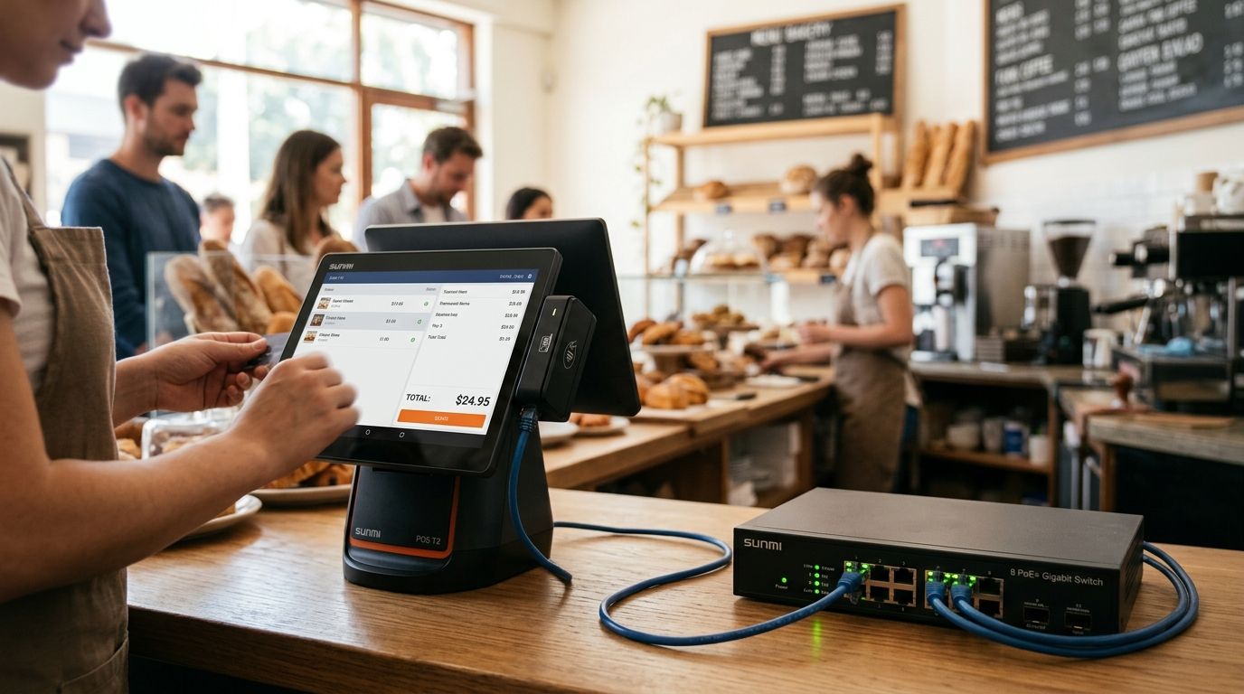 PoE switches for SUNMI POS terminal installations