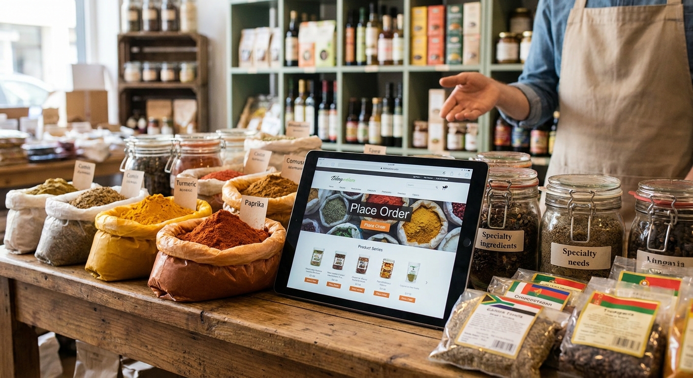 Online ordering for spice and international food shops