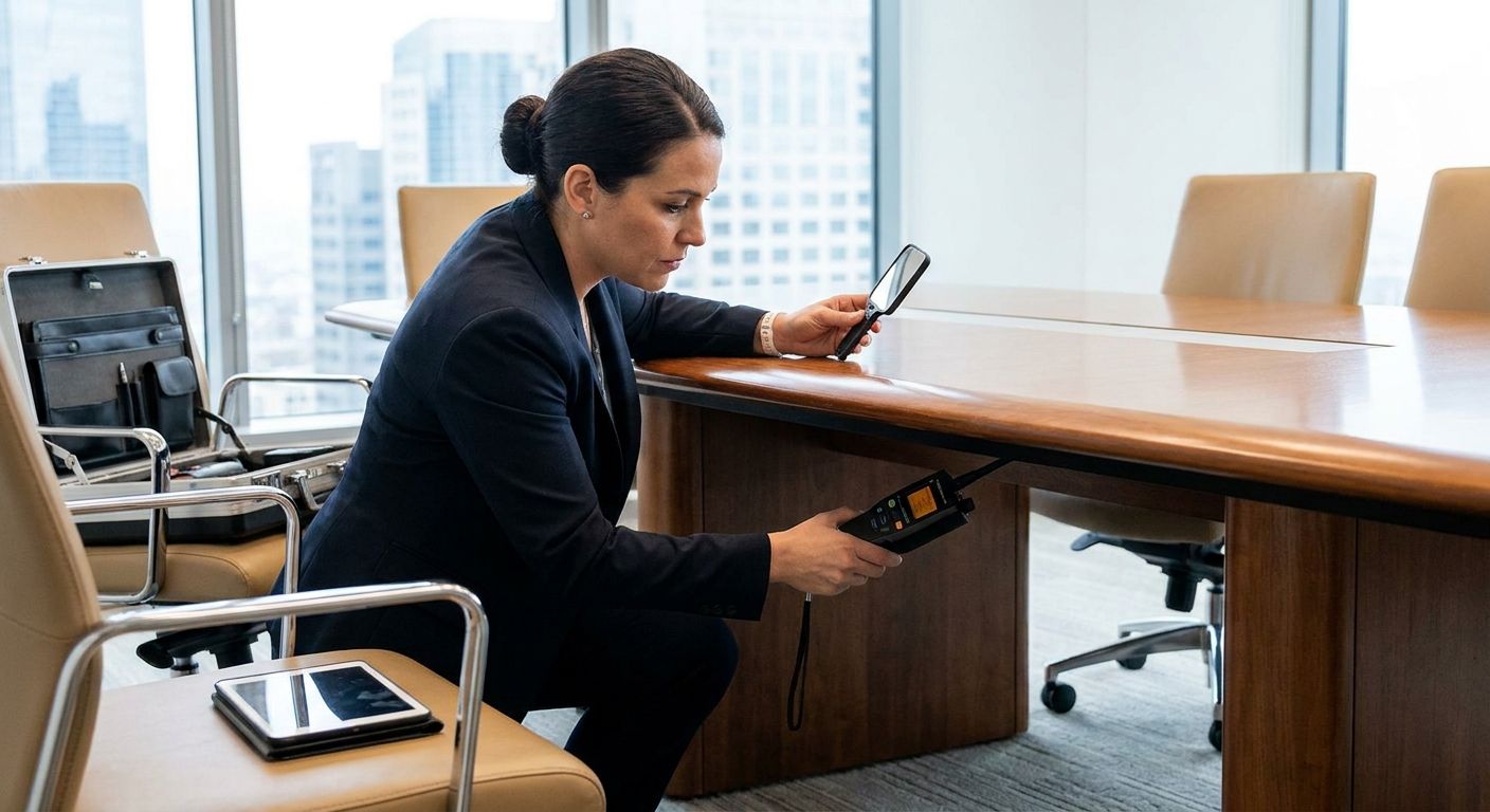 How to sweep a boardroom for hidden bugs before a meeting