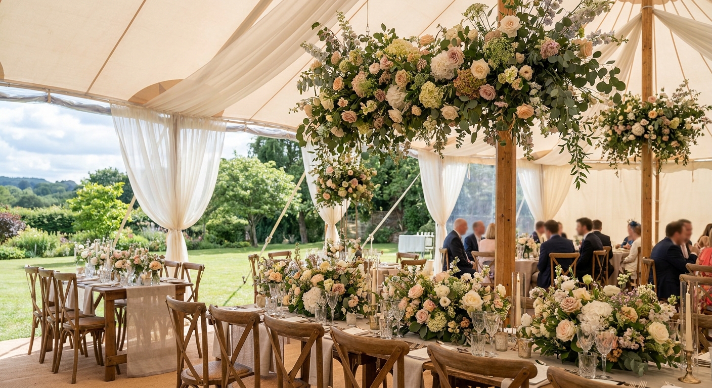 Best wedding flowers for an outdoor marquee ceremony