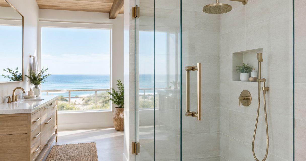 Best shower door hardware finishes for coastal homes in 2026
