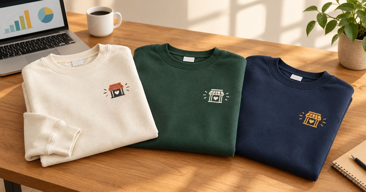 Custom crewneck sweatshirts for local business uniforms