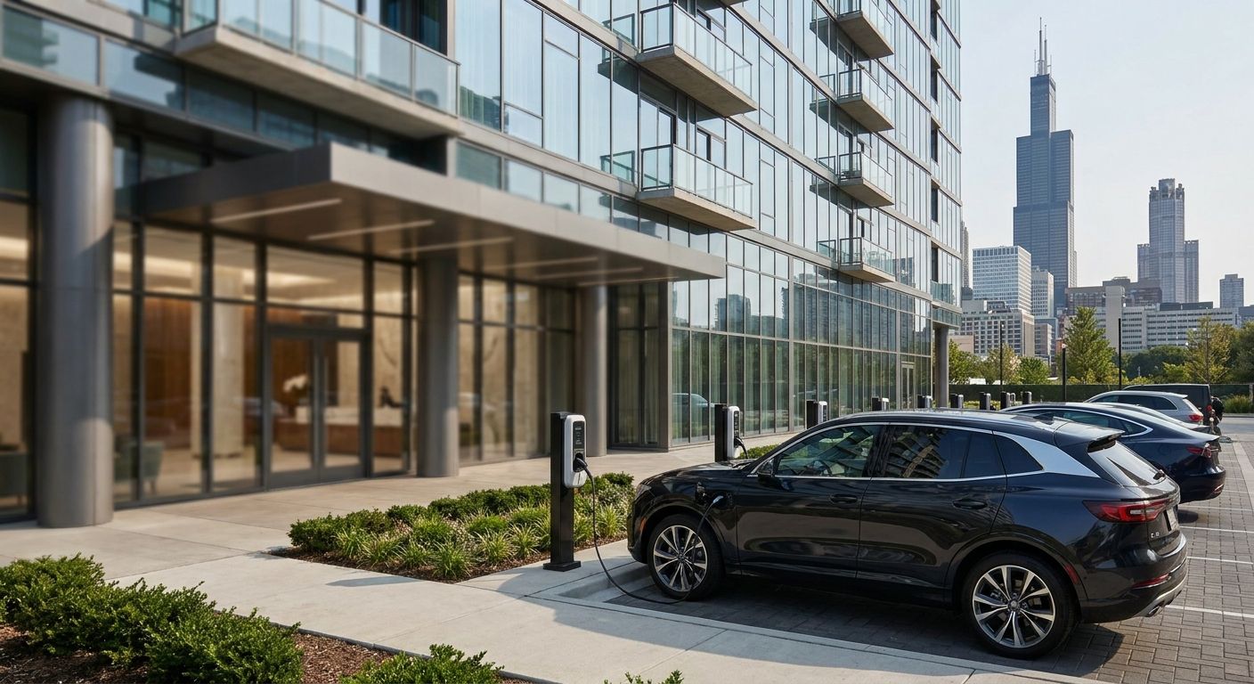 Luxury apartments with EV charging stations in Chicago