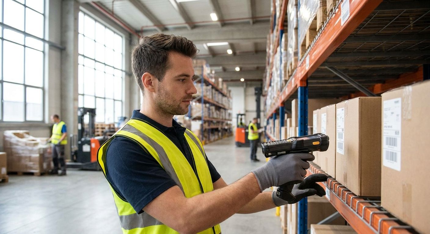 Handheld barcode scanners for warehouse inventory