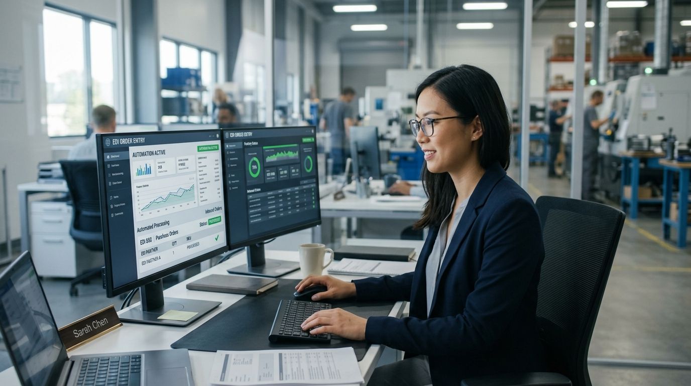 Order entry automation for EDI orders in manufacturing