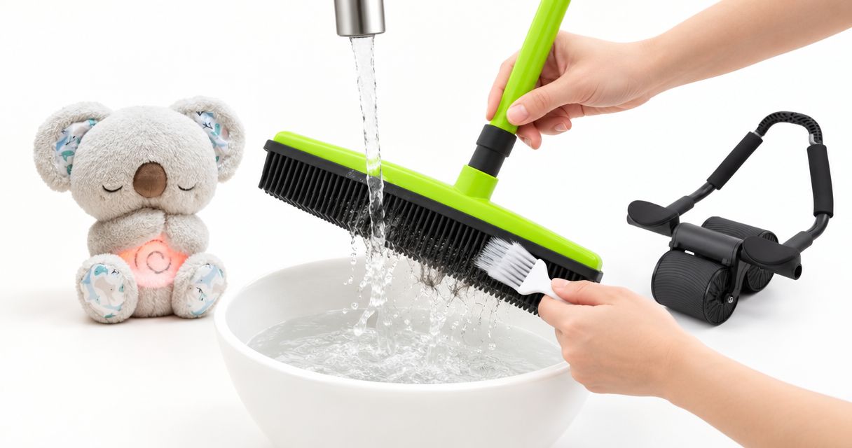 How to clean a pet hair removal broom after sweeping