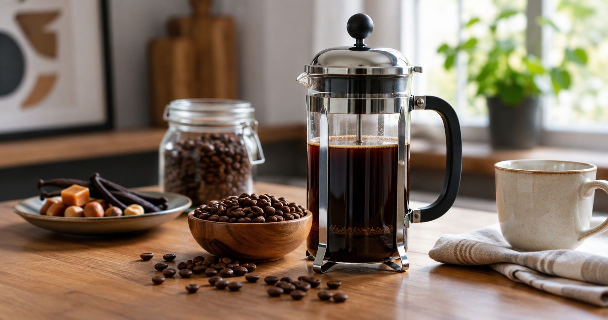 Can flavored coffee beans be brewed in a French press?