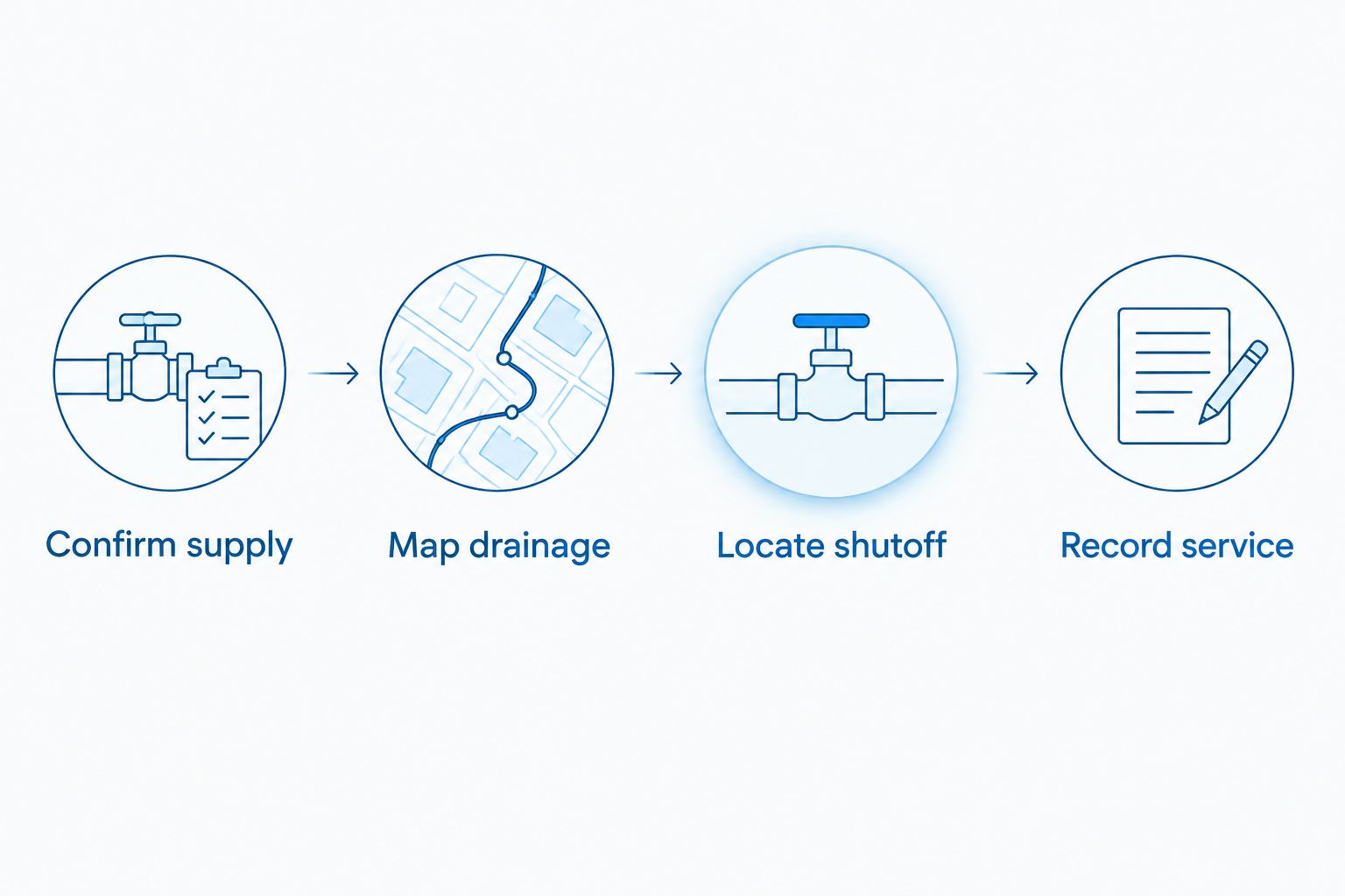 Four site-planning steps for an outdoor drinking fountain