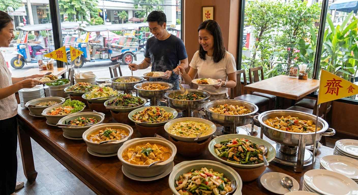 Best vegetarian and jay buffet in Bangkok
