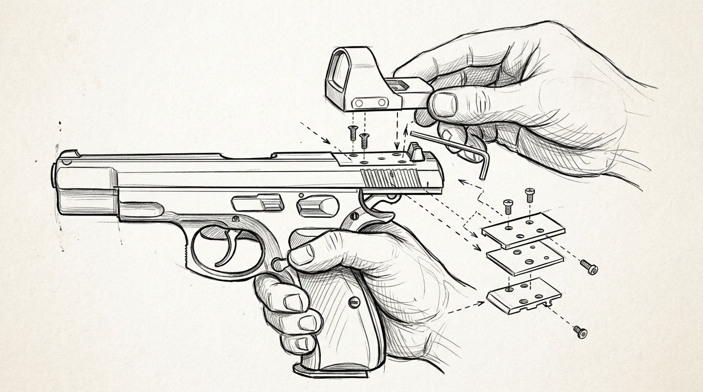 Mounting an Osight red dot sight on a CZ 75: compatibility checks