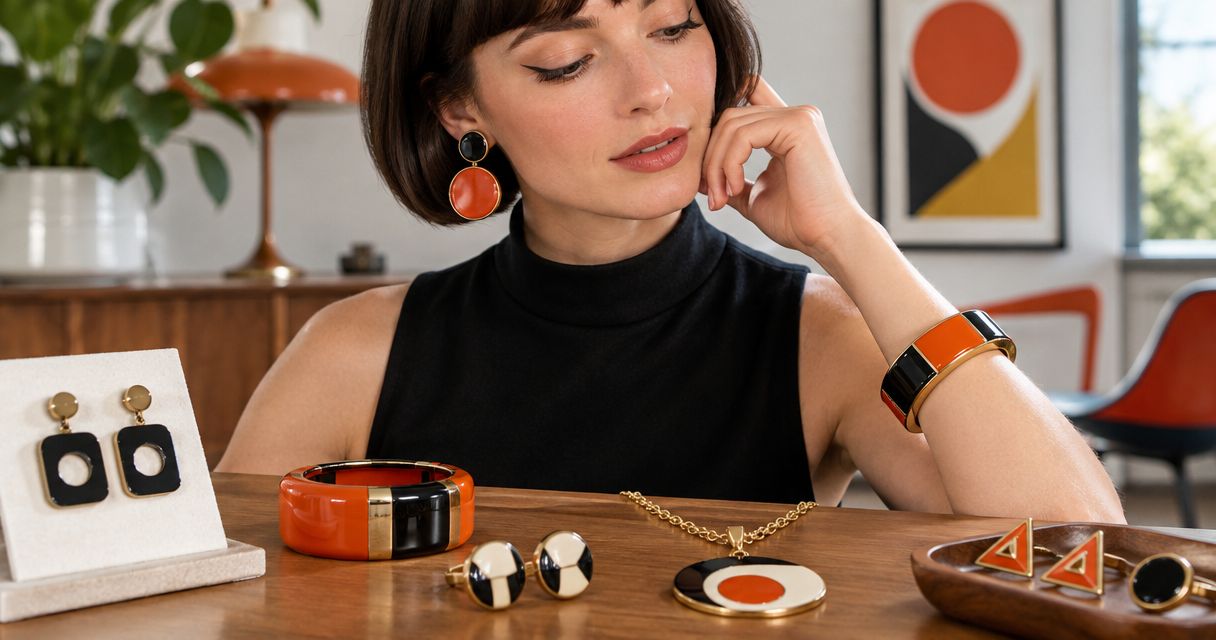 1960s mod jewelry for retro geometric style buyers