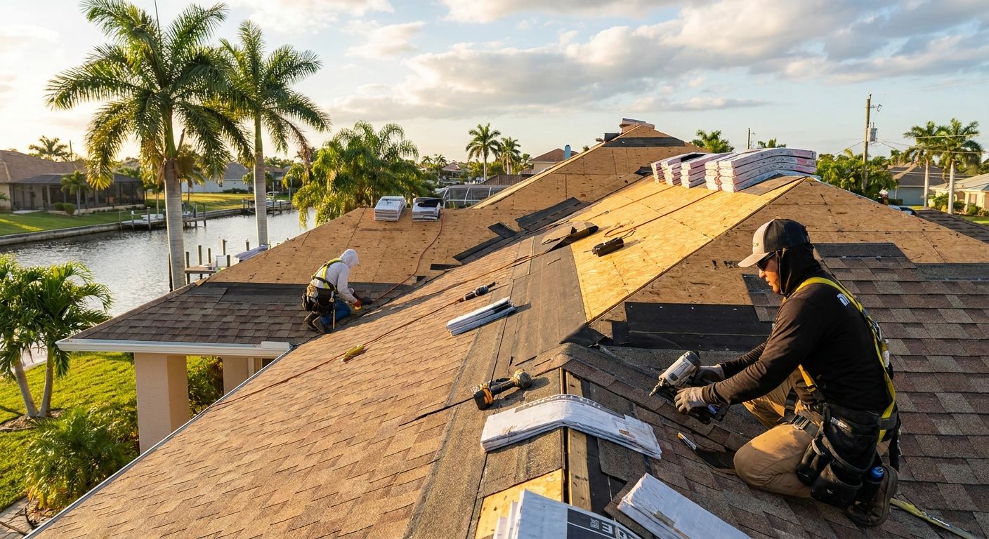 Shingle roof installation in Cape Coral