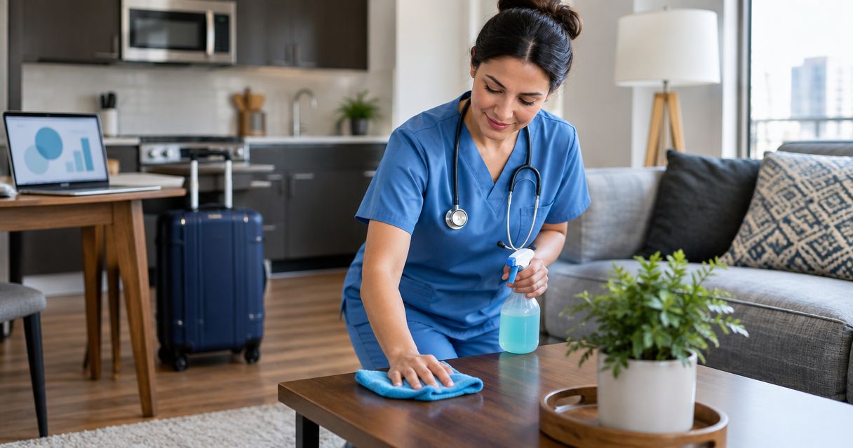 House cleaning for traveling nurses in temporary housing: complete 2026 guide