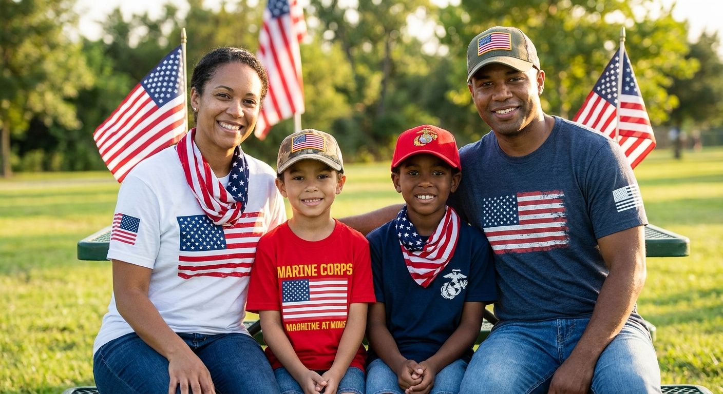 Patriotic apparel for Marine Corps families